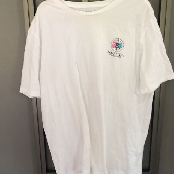 Vintage Nautica 80s sailing graphic white short sleeve T-shirt XXL - Picture 3 of 5